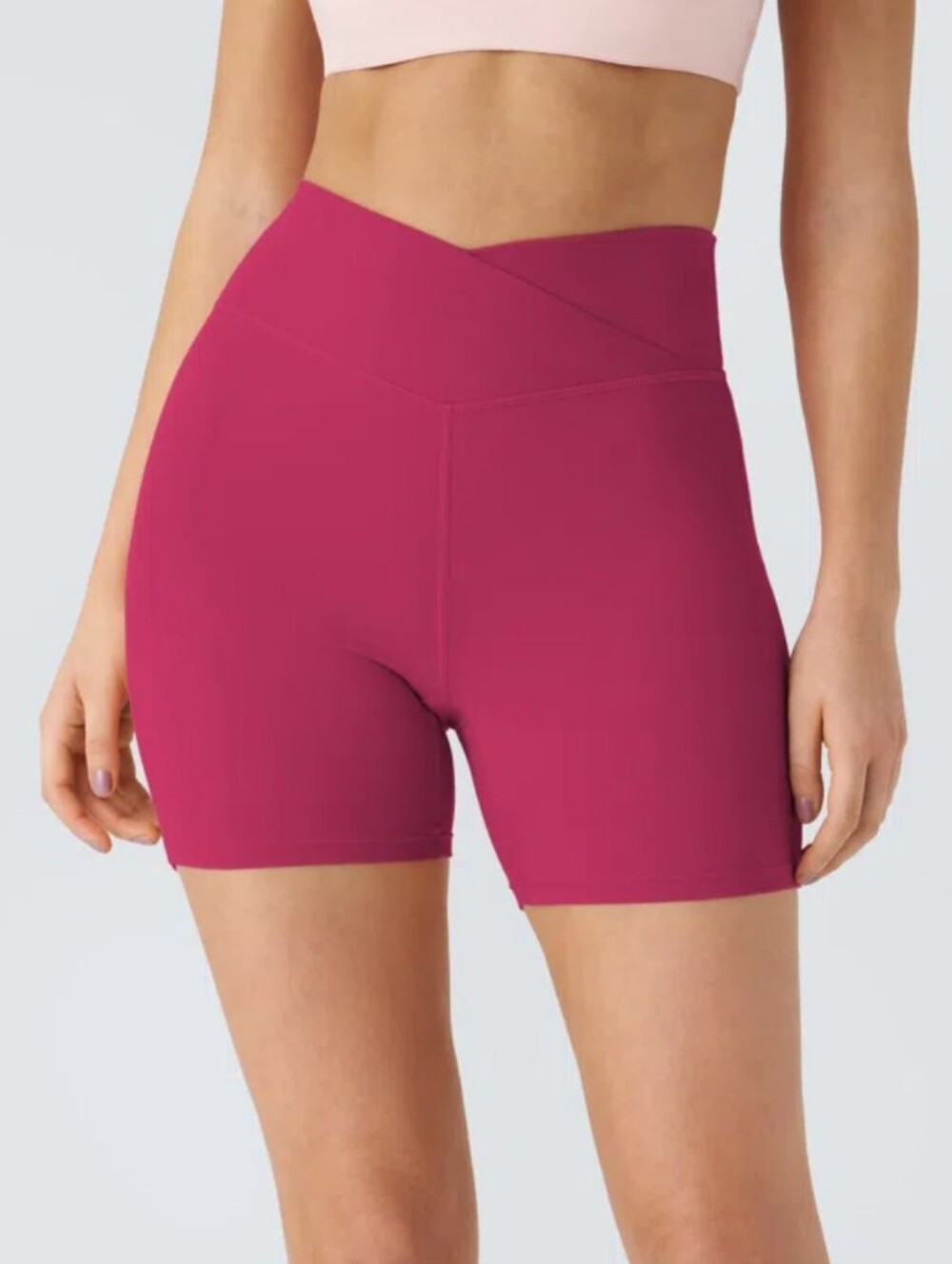 HALARA SoftlyZero™ Plush High Waisted Crossover Ruched Yoga Shorts 5'' Small NWT